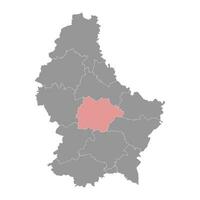 Mersch Cantão mapa, administrativo divisão do Luxemburgo. vetor ilustração.