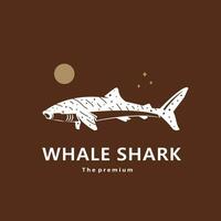 animal baleia Tubarão natural logotipo vetor ícone silhueta retro hipster