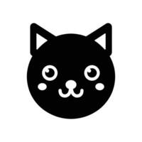 recortado desenho animado gato face logotipo ícone símbolo vetor ilustração