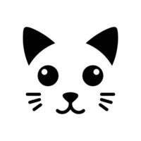 recortado desenho animado gato face logotipo ícone símbolo vetor ilustração