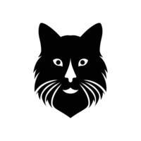 silhueta do gato face desenho animado logotipo ícone símbolo vetor ilustração