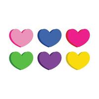 conjunto do colorida corações em uma branco fundo. vetor ilustração. eps 10. coração amor ícone símbolo para elemento Projeto namorados, casamento, feliz, saúde e diariamente usar
