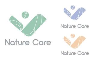 logotipo do cuidado da natureza vetor