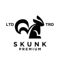 Skunk Preto branco silhueta logotipo ícone Projeto ilustração vetor