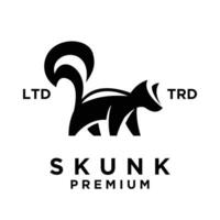 Skunk Preto branco silhueta logotipo ícone Projeto ilustração vetor