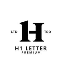h 1 carta logotipo ícone Projeto vetor