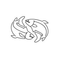 salmão peixe esboço ilustração vetor