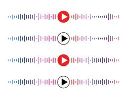 som onda ícone, podcast jogador interface, música símbolo, som aceno, Carregando progresso Barra e botões. vetor