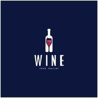 vinho logotipo com vinho óculos e garrafas.para noite clubes, bares, cafés e vinho lojas. vetor