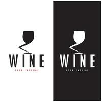 vinho logotipo com vinho óculos e garrafas.para noite clubes, bares, cafés e vinho lojas. vetor