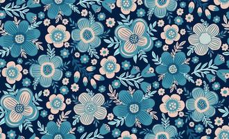 padrão de seamles impressão desenhada de flower.hand de textile.vintage design floral. vetor