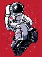 vetor astronauta de scooter