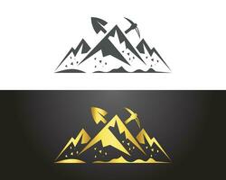 meu montanha simples plano logotipo Projeto conceito modelo. vetor