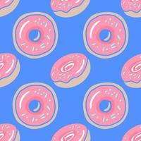 donuts - fundo vector colorido sem emenda. donuts - ilustração em estilo simples