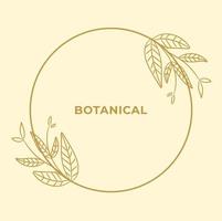 design de logotipo vintage floral botânico em moldura para negócios, cartaz, convite, produto vetor