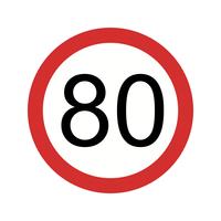 Limite de velocidade de vetor 80 ícone