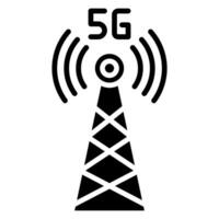 5g torre ícone linha vetor ilustração