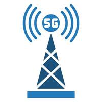 5g antena ícone linha vetor ilustração