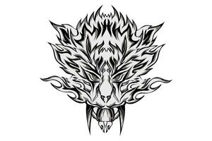 ilustração do branco leão cabeça adesivo. perfeito para adesivos, tatuagens, ícones, logotipos vetor