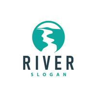 rio logotipo, riachos, simples silhueta inspiração Projeto rio fluxo ilustração modelo vetor