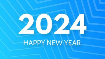 2024 feliz Novo ano fundo. moderno cumprimento bandeira modelo com branco 2024 Novo ano números em azul abstrato fundo com linhas. vetor ilustração