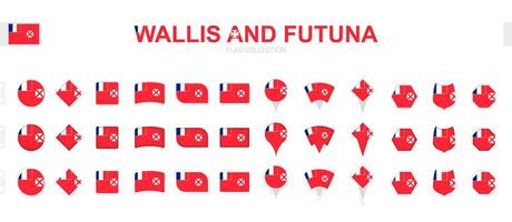 ampla coleção do Wallis e futuna bandeiras do vários formas e efeitos. vetor