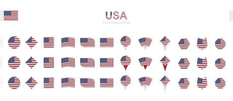 ampla coleção do EUA bandeiras do vários formas e efeitos. vetor