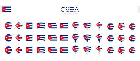 ampla coleção do Cuba bandeiras do vários formas e efeitos. vetor