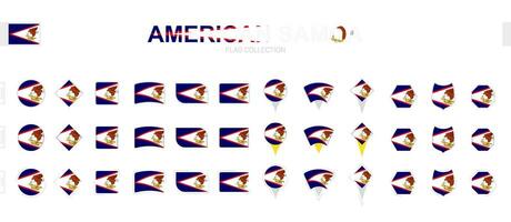 ampla coleção do americano samoa bandeiras do vários formas e efeitos. vetor