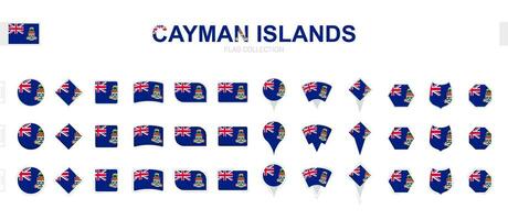 ampla coleção do caimão ilhas bandeiras do vários formas e efeitos. vetor