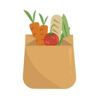 compras saco vegetal com fruta ilustração vetor