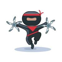 Shuriken dentro ninja Japão ilustração vetor