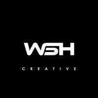wsh carta inicial logotipo Projeto modelo vetor ilustração