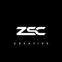 zsc carta inicial logotipo Projeto modelo vetor ilustração