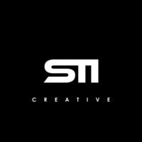 sti carta inicial logotipo Projeto modelo vetor ilustração