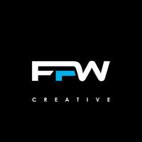 fpw carta inicial logotipo Projeto modelo vetor ilustração
