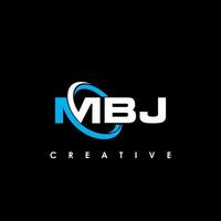 mbj carta inicial logotipo Projeto modelo vetor ilustração