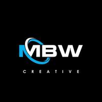 mbw carta inicial logotipo Projeto modelo vetor ilustração