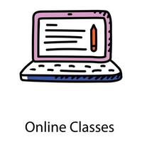 aulas online e educação vetor