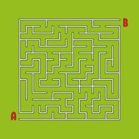 labirinto quadrado abstrato. jogo para crianças. quebra-cabeça para crianças. uma entrada, uma saída. enigma do labirinto. ilustração em vetor plana simples isolada na cor de fundo.