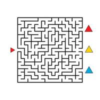 labirinto quadrado abstrato. jogo para crianças. quebra-cabeça para crianças. encontre o caminho certo. enigma do labirinto. ilustração em vetor plana isolada no fundo branco.