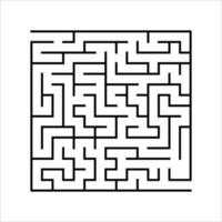 labirinto quadrado abstrato. jogo para crianças. quebra-cabeça para crianças. uma entrada, uma saída. enigma do labirinto. ilustração em vetor plana simples isolada no fundo branco.