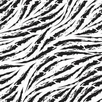 pele de zebra de padrão preto e branco de vetor sem costura