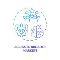 2d gradiente Acesso para mais amplo mercados ícone, criativo isolado vetor, fino linha ilustração representando agrícola clusters. vetor