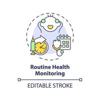 2d editável fino linha ícone rotina saúde monitoramento conceito, isolado simples vetor, multicolorido ilustração representando parentalidade crianças com saúde problemas. vetor