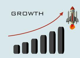 exponencial crescimento do investimento renda. aumentar do composto interesse, receita. exponencial subir do lucro. financeiro analytics relatório. vôo foguete velozes crescimento. vetor ilustração.