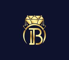 b carta criativo diamante luxo moderno logotipo Projeto companhia conceito vetor