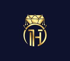 h carta criativo diamante luxo moderno logotipo Projeto companhia conceito vetor