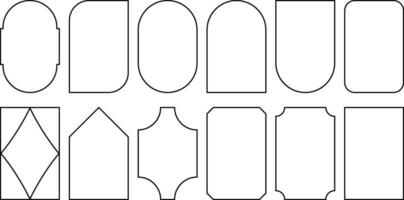 simples geométrico quadro, Armação conjunto dentro outilne estilo vetor