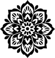 mandala - Preto e branco isolado ícone - vetor ilustração